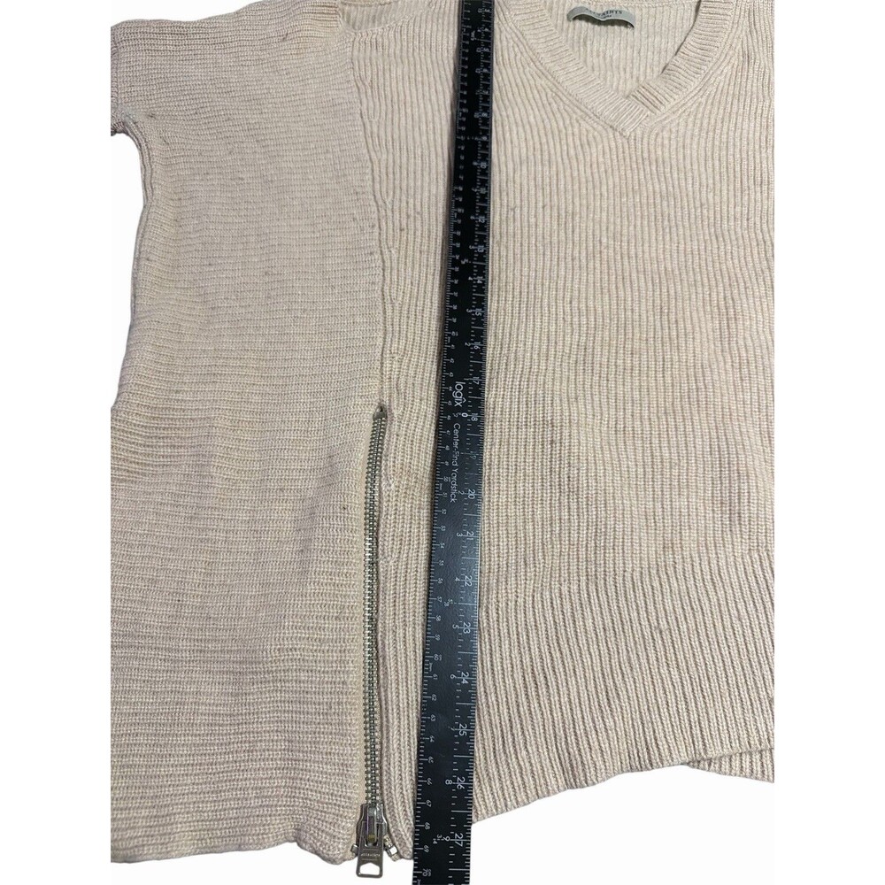 ALLSAINTS Women’s Wool Alpaca Knit Sweater Cold Shoulder‎ Beige M Asymmetrical - Picture 6 of 9